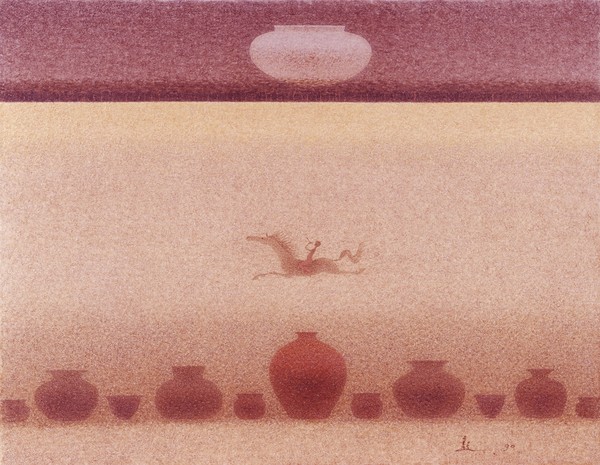 박창돈, 언덕, 91x117cm, 캔버스에 혼합재료, 1990