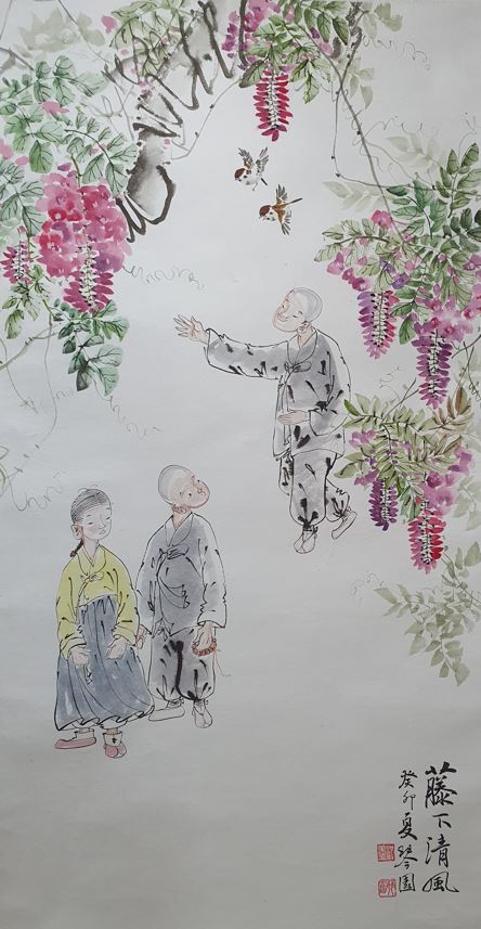 지선옥 작, '등하청풍'.