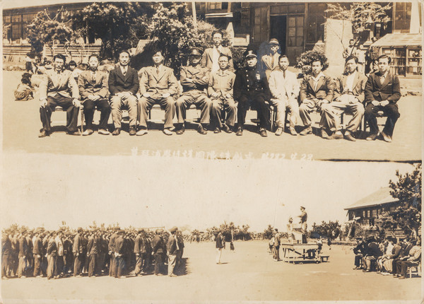 제주교육박물관이 지난해 기증자로부터 받은 1949년 모슬포학도호국대 결성식 사진.