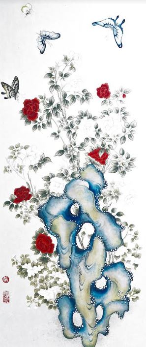 김소형 작 '괴석화접도'