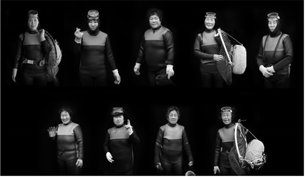 이호어촌계 소속 해녀들. 사진 왼쪽 첫 번째 이유정씨.