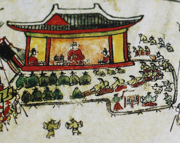 정의양노의 기생과 악공의 모습.