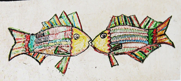 제주문자도의 물고기 그림.