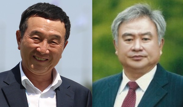 사진 왼쪽부터 허원혁 한국실업육상연맹회장, 이창준 한국대학육상연맹회장.