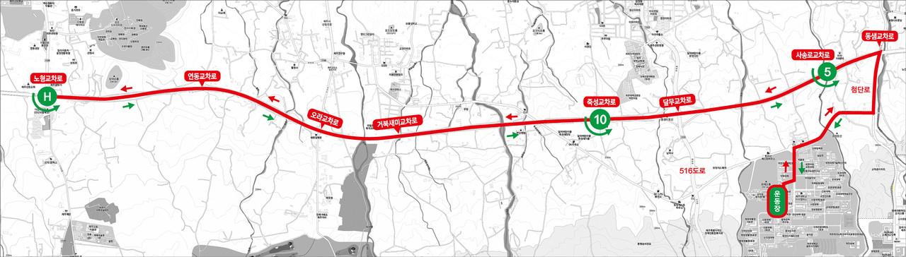 '2025 평화의 섬 제주 국제마라톤' 대회 코스도.
