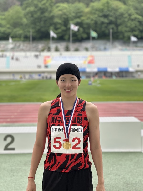 19~22일 경상남도 밀양시에서 열린 제54회 전국종별육상선수권대회에서 7종 경기 4399점으로 금메달을 획득한 공민경.