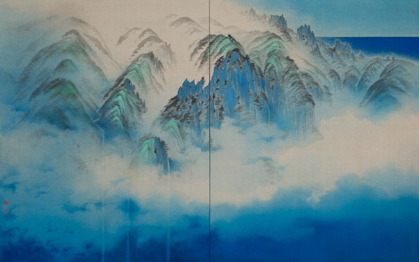 한라산 영실 2025 린넨에 수묵채색 (금릉 김현철作)