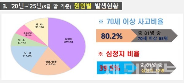해녀 고령화가 안전사고에 영향을 미치고 있는 것으로 나타났다.(자료=제주소방안전본부)