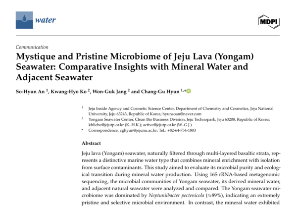 국제학술지 'Water'에 개재된 논문.